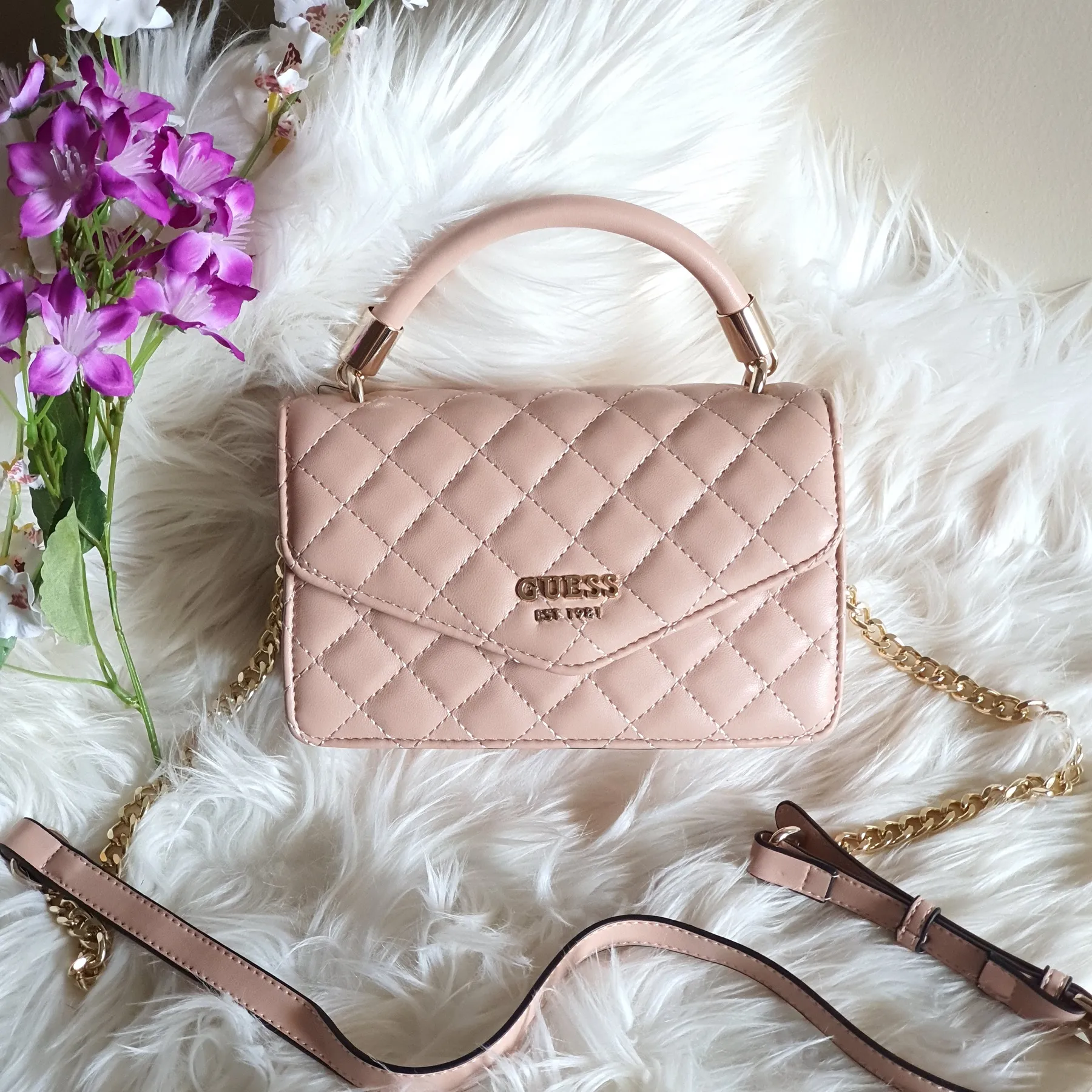 guess sling bag pink