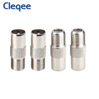 Cleqee 5PCS TV Male Quick Plug to F Female Adapter TV Antenna Coaxial F Connector TV Coaxial Plug