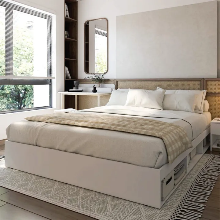 [กทม. 3-5 วัน ส่ง] SB Design Square KONCEPT FURNITURE เตียงนอน รุ่น KC-PLAY FANTASY ขนาด 5 ฟุต สีขาว (156 x 203 x 28.5 ซม.)