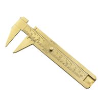 Vernier Caliper Copper Alloy Mini Brass Sliding Pocket Caliper Metal Double Scale for Measuring Gemstones Jewelry