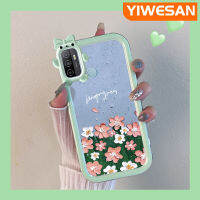 YIWESAN เคสสำหรับ OPPO A53 2020 4G A53s 4G A11s A32 A33 2020น้ำมันเคสลายดอกไม้ลวดลายโบว์น๊อตเคสนิ่มทนต่อการขัดถูเคสโทรศัพท์โปร่งใสทีพียูซิลิกาเจลป้องกันการตกหล่นเลนส์กล้องถ่ายรูปฝาครอบป้องกัน