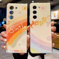 เคสโทรศัพท์พับรุ้ง INS สำหรับ Samsung Galaxy Z พับ5เคสกันกระแทกพิมพ์ลายกล้องยิ้มสำหรับ Fold5 Z เคสห่อหุ้มป้องกันรอยขีดข่วน