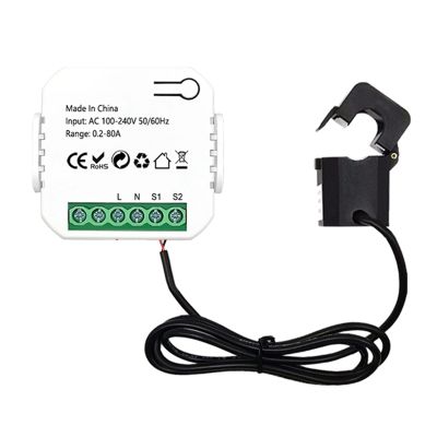 Tuya Smart Life WiFi Energy Meter 80A with Current Transformer Clamp KWh Power Monitor Electricity Statistics110V 230V