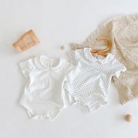 [COD] 2022 summer new baby girl dot doll collar romper jumpsuit