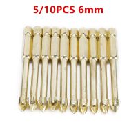 5/10pcs 6mm Hex Shank Golden Cross Bits Titanium Coated Ceramic Tile Marble Glass Drill Bits Spear Head For Metalworking