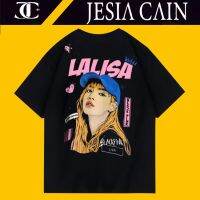 JC-BLACKPINKT T-shirt Lisa Black oversized shirt mens and womens cotton T-shirt