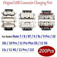 200Pcs เครื่องชาร์จดั้งเดิม Micro USB Charging Port Dock Connector Socket สําหรับ Redmi Note 7 8 8T 10S 9S 9 10 11 Pro Plus 5G 11E 11S