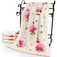 ☾♚ 75x140cm Floral Pattern Cotton Bath Towels for AdultsBeach Terry Bath Towels BathroomFlower Bath TowelServiette de Bain