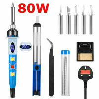 Soldering Iron Kit 80W Soldering Iron Timah Tweezers Stand Desoldering Pump Soldering Set