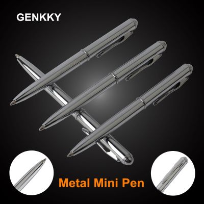 2PCS Mini Metal Ballpoint Pen Rotating Pocket-size Pen Portable Ball Point Small Pen Small Oil Exquisite Brief Pens For School Pens