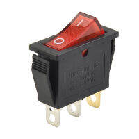 1 Pc Rocker Switch SPST ON-OFF 3Pin Push-In Terminals 15A 250V 20A 125V สีแดง ON-OFF-ON Slim ประเภท Snap Type เครื่องมืออุปกรณ์เสริม