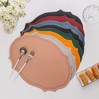 【CC】❁△  Leather Placemat Tableware Resistant Insulation Non-Slip Tablemat Coaster Bowl Cup