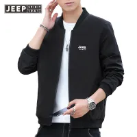 แจ็กเก็ตผู้ชายแบบ Jaket Baseball ใหม่ JEEP SPIRIT เสื้อคลุมชั้นนอกทำงานแบบลำลองบางฤดูใบไม้ผลิและเสื้อแจ็คเกตสำหรับวัยรุ่นชาย