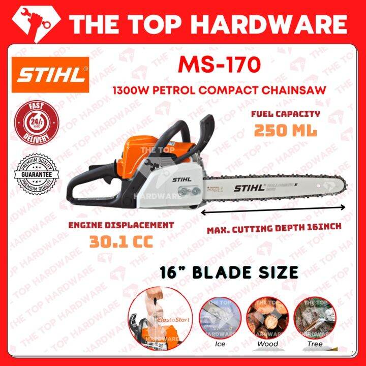 *READY STOCK* STIHL MS170 CHAIN SAW WITH 16" GUIDE BAR Lazada