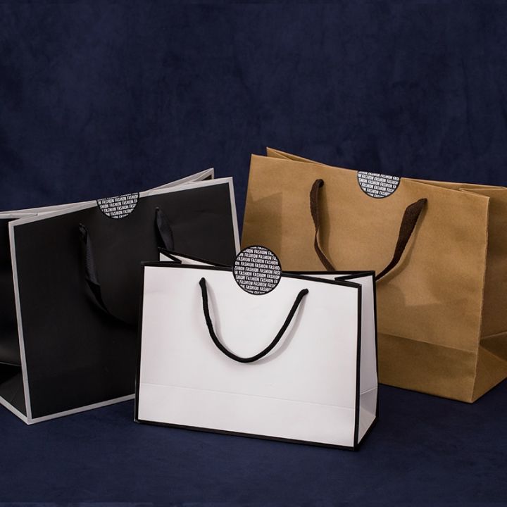 10pcs-large-white-kraft-paper-packaging-bag-garment-gift-paper-bag-with-handles-small-black-paper-shopping-bag-tapestries-hangings