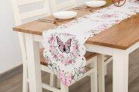 Embroidered Butterfly Floral Table Runner Table Linens, Handmade Cutout Tablecloths for kitchen and Home Decoration