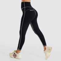 【cw】2022 European and American New High Waist Yoga Pants Womens Casual Hip Raise Fitness Pants Running Belly Contracting and Close-Fitting Sports Leggings ！