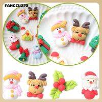 FANGCU272 30ชิ้นเครื่องประดับที่ติดผม DIY ตกแต่งโทรศัพท์มือถือซานตาคลอสกวางมนุษย์หิมะเรซินหน้านูนหลังเรียบคริสมาสต์