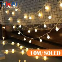 10M Ball LED String Lights Outdoor Ball Chain Lights Garland Lights Bulb Fairy Lights Party Home Wedding Garden Christmas Decor Fairy Lights