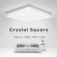 Crystal Square LED Ceiling Lamp in room 110220V Natural Light WarmCold White Living room Lighting Gear Shell Creative Lighting