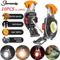 3 Modes COB Work Lights USB Rechargeable Flashlight Pocket Keychain Light Cigarette Lighter Strong Magnetic Bottle Opener Lamp Rechargeable  Flashligh