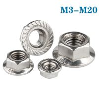 1-25 Buah M3 M4 M5 M6 M8 M10 M12 M16 M20 Hexagon Flange Nuts 304 Stainless Steel Pinking Mur Pengunci Otomatis Bergerigi Spinlock