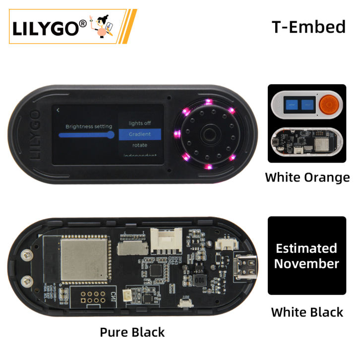 lilygo-t-embed-esp32-s3แผงควบคุมที่กำหนดเอง-macro-knob-embeddable-development-board-1-9นิ้วจอแสดงผล-lcd-หน้าจอ16mb-flash