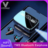 VTUOGE 9D เสียงซูเปอร์เบสหูฟัง2000มิลลิแอมป์ชั่วโมง TWS 5.1บลูทูธหูฟังเล่นเกมชุดหูฟังไร้สายกันน้ำการควบคุมแบบสัมผัสจอแสดงผล LED พร้อมไมโครโฟนสำหรับหัวเว่ย Xiaomi Samsun OPPO VIVO โทรศัพท์