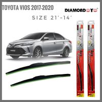 อุปกรณ์ยางรีดน้ำน้ำฝน ที่ปัดน้ำฝน ใบปัดน้ำฝน ซิลิโคน ตรงรุ่น Toyota Vios 2017-2020 ไซส์ 21-14 ยี่ห้อ Diamondคุณภาพดีจริง **ครบเครื่องเรืองประดับ** **สินค้าดี จัดส่งเร้ว**