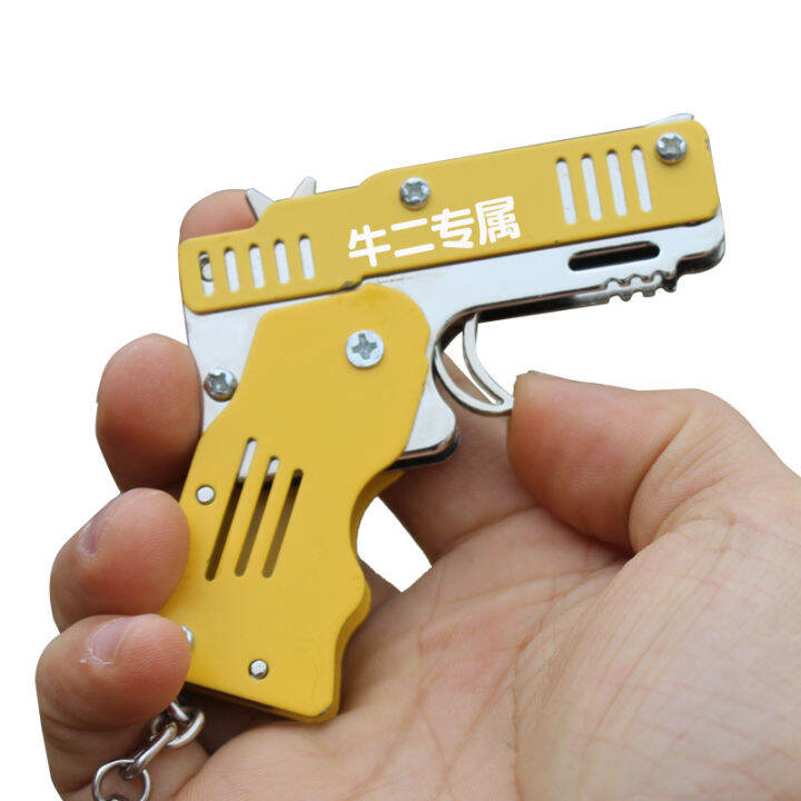 Metal rubber band gun fired bullets rubber band pistol adult toy