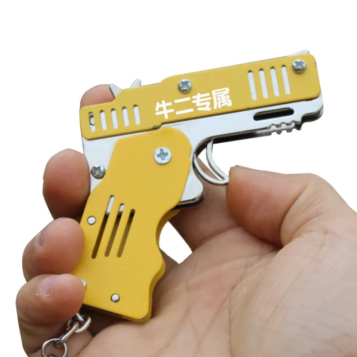 Metal rubber band gun continuous bullets rubber band pistol adult toy ...