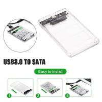 Case 2.5 Inch USB 3.0 SATA HD Hard Disk Drive Box External HDD Enclosure Transparent Case Tool Free 5 Gbps