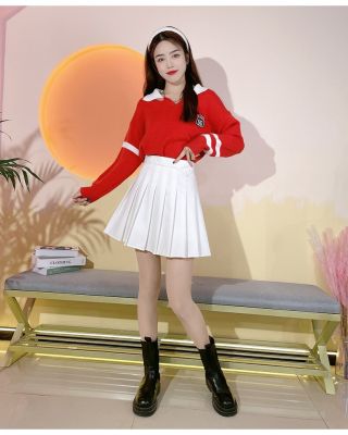 ‘；’ Slim Gray High Waist Pleated Tennis Skirt Four Seasons Ladies Korean Style Harajuku Punk Retro Skateboarding Wear