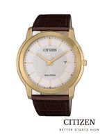 CITIZEN นาฬิกาข้อมือผู้ชาย Eco-Drive AW1212-10A Leather Mens Watch ( พลังงานแสง )