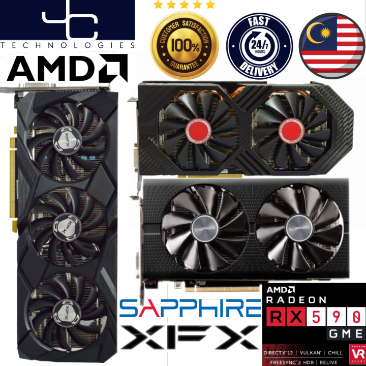 AMD Radeon™ RX 590 GME 8GB GDDR5 SAPPHIRE XFX Dual/Triple Fan AMD Gaming GPU Graphics Card Lazada