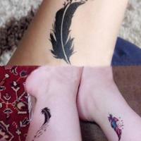 Waterproof Fake Temporary Tattoo Sticker Temporary Body Art Tattoo Bird Wind Goosey Feather Tattoos Lip Print Arm Sleeve Tatoo W Stickers