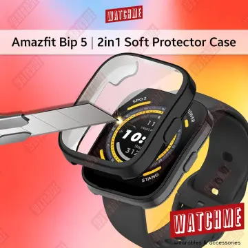 Amazfit Bip 5 Case 2-in-1 Full Cover Case with Tempered Glass Protector  Screen