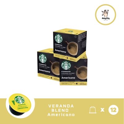 STARBUCKS เนสกาแฟ โดลเช่ กุสโต้ แคปซูลกาแฟ STARBUCKS AMERICANO VERANDA BLEND สตาร์บัคส์ อเมริกาโน่ วิลันดา เบลน แคปซูลสตาร์บัคอเมริกาโน่ 12แคปซ