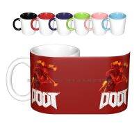 The Doot Of Doom Ceramic Mugs Coffee Cups Milk Tea Mug Doot Spooky Skull Trumpet Doot Doot Meme Dank Meme Me Irl Funny