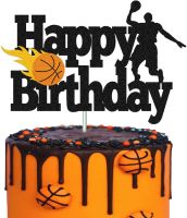 【CW】☍⊙  Boy Man Basketball Happy Birthday Toppers Dessert Wedding Decoration Baby Shower Baking Supplies