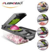 iFlashDeal Vegetable Slicer Cutter Grater Mandoline Slicer Vegetable Chopper Carrot Slicer Grinder Fruit Cutting Machine Food Dicers Multipurpose Kitchen Tools with Drain Basket