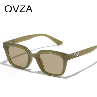 OVZA UV400แว่นตากันแดดผู้ชายย้อนยุคป้องกันรังสียูวีแว่นตากันแดดผู้หญิงโบราณ S2054สี่เหลี่ยมผืนผ้าสไตล์คลาสสิก
