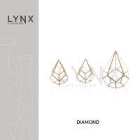 LYNX - Diamond  - แจกันกระจก ทรงเรขาคณิต ทรงพีระมิด สำหรับตกแต่งบ้านสมัยใหม่และมีสไตล์ -ไม่สามารถใส่น้ำได้