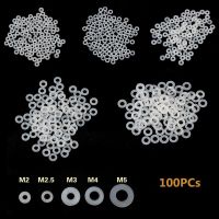 【✱2023 HOT✱】 wu35451330 100ชิ้นวงแหวนไนล่อนพลาสติกสีขาว M2 M2.5 M4 M5ชุบ M8แบนวงแหวนปะเก็นตัวล้างซีล