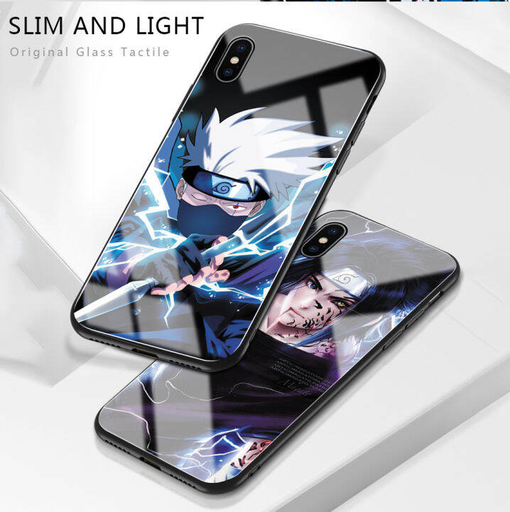 เคสกระจกนิรภัยขอบนิ่มลายปลอกกันกระแทก-naruo-ซีรีส์-sasuke-kakashi-สำหรับ-a78-oppo-4g