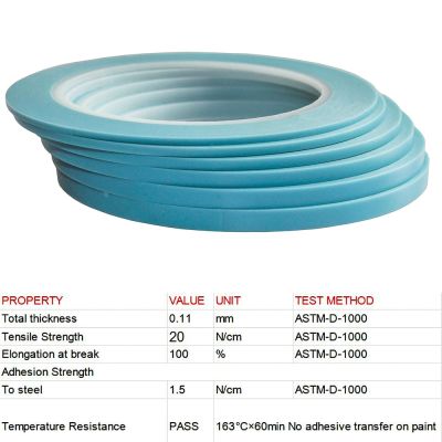 33meters/roll Blue High-Temp PVC Vinyl Fine Line Masking Tape Car Auto Body Shops Fineline Painter Tape