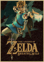 【■】 sgm099 ผนังห้องคราฟท์แท่งเกมโปสเตอร์สำหรับคาเฟ่กระดาษ Zelda โปสเตอร์สีน้ำตาล Legend Zelda