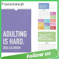 FOXNUTANUJH ของขวัญสำหรับปีใหม่ การทำให้เป็นผู้ใหญ่เป็นเรื่องยากในปฏิทินปี2024 กระดาษสำหรับตกแต่ง วางแผนเวลา ปฏิทินรายเดือนตลก ของใหม่ ปฏิทินกระดาษโน๊ตส่วนบุคคล ปฏิทินติดผนัง บ้านในบ้าน