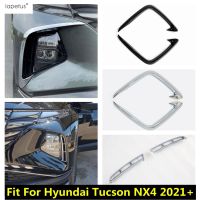 “{》} ฝาครอบตกแต่งลวดลายคิ้วไฟหน้าไฟตัดหมอกหน้าสำหรับ Hyundai Tucson NX4 2021-2023อุปกรณ์เสริมคาร์บอนไฟเบอร์