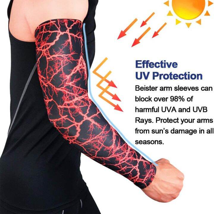 2pcs-pair-long-arm-sleeves-uv-protection-compression-sports-sleeve-cycling-hiking-golf-basketball-driving-fishing-elbow-cover-sleeves